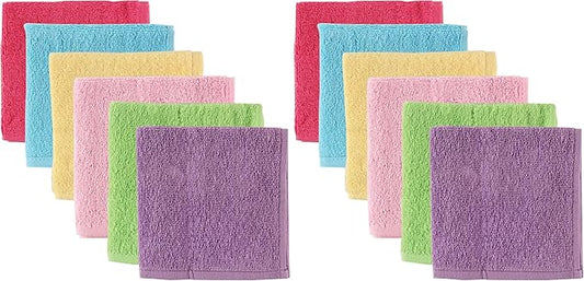 Luvable Friends Unisex Baby Super Soft Cotton Washcloths, Pink, One Size (Pack of 2)