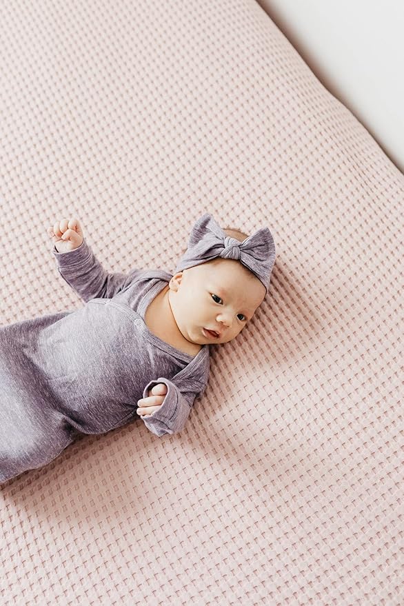 Copper Pearl Baby Bows: Stylish Headbands for Baby Girls, Premium Soft and Stretchy Baby Headbands, Perfect for Newborns, Trendy Designs - Violet