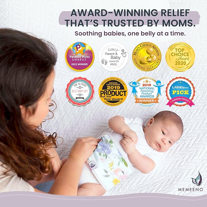 MEMEENO Baby Belly Band - Gas & Colic Relief, Heated Tummy Wrap for Newborns