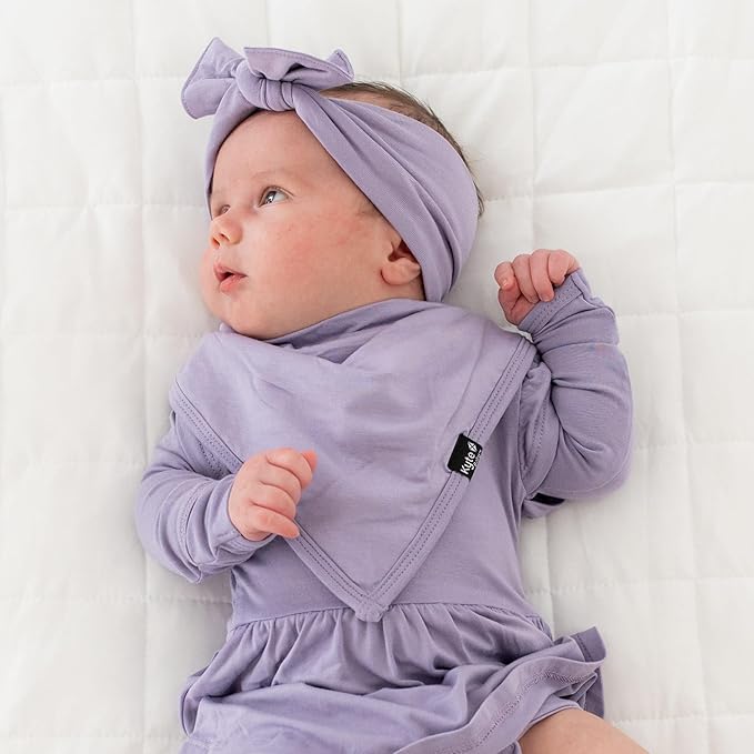 KYTE BABY Rayon Made From Bamboo Bow, (3-6 Months, Taro)