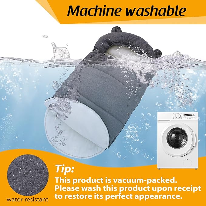 Universal Footmuff for Stroller, Baby Bunting Bags, Winter Windproof Warm Pram Footmuffs, Water Resistant Sleeping Bag with Hood for Strollers, Pushchairs, Prams, Car Seat, 30"*17.5"