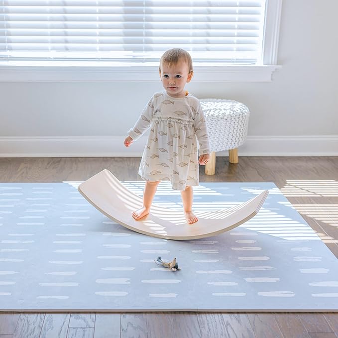 Little Landings Baby Play Mat for Floor - Shoreline (6x8ft) - Premium EVA Foam Play Mat for Babies & Toddlers (Ages 0-5+) Non-Toxic Playmat for Tummy Time, Crawling & Playroom - Stylish & Comfortable