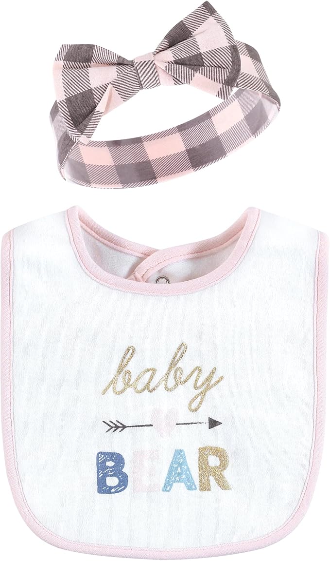 Hudson Baby Unisex Baby Cotton Bib and Headband Set