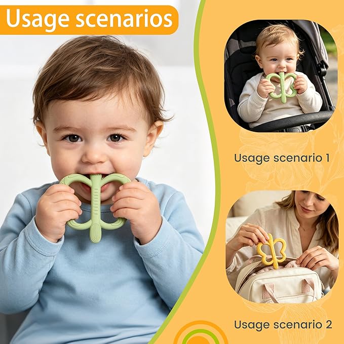 Easter Baby teether Baby Silicone Teething Toys Teething Relief for Babies 0-18 Months BPA Free Baby Chew Toys Baby Essentials & Infant Toys