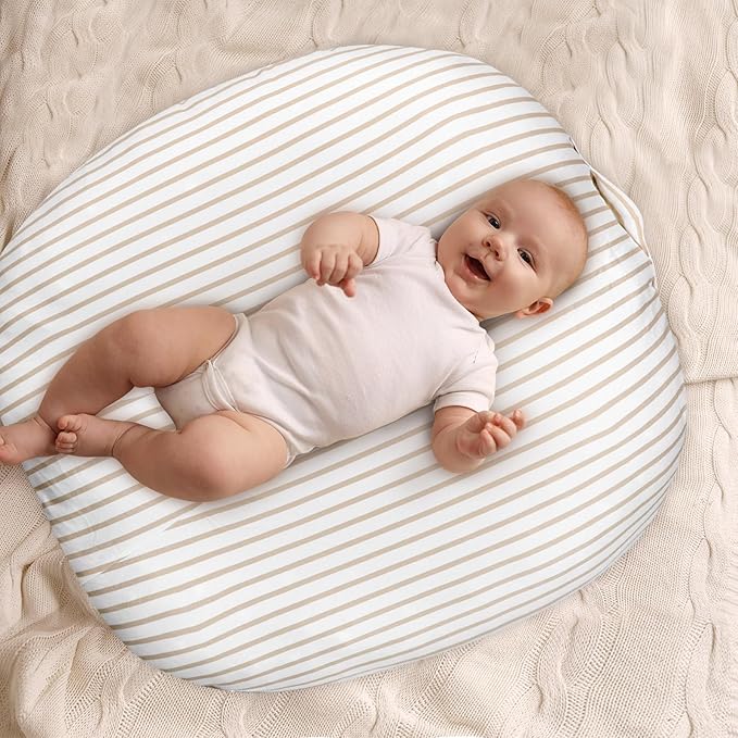 Newborn Lounger Cover for Girls Boys, Removable Soft Baby Lounger Cover 1 Pack, Reversible Infant Lounger Cover Fleece, Light Brown (Only Cover)