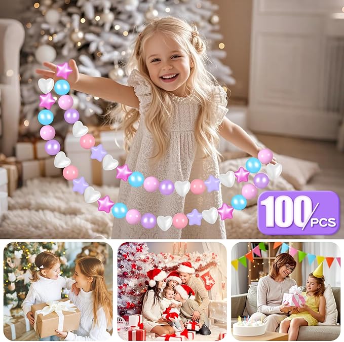 GOGOSO Ball Pit Balls,Plastics Balls for Ball Pit, Stars Hearts Shape for PastelBall for Toddlers Kids