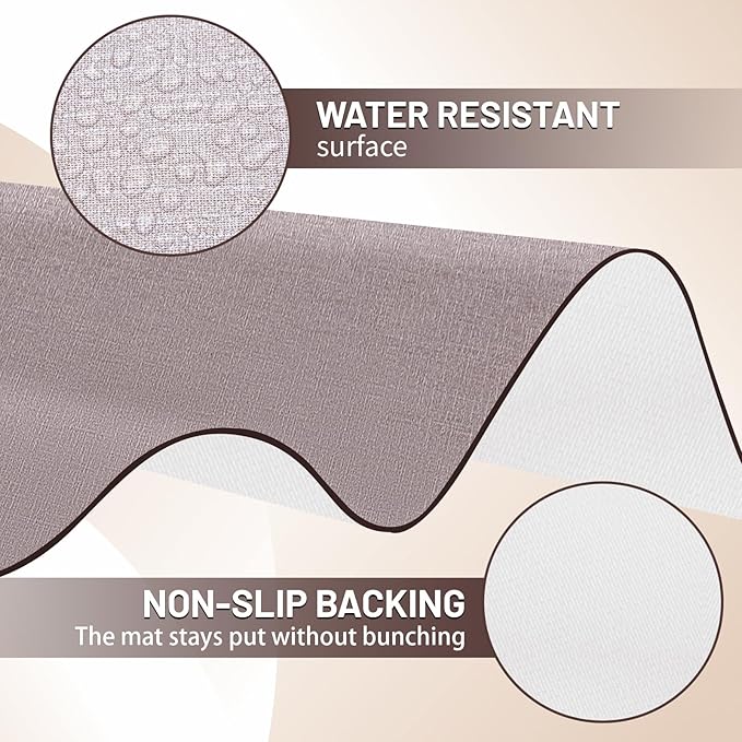 Drydiet 55x55 Inch Extra Large Craft & Painting Floor Mat - Waterproof Non-Slip PVC Art Rug, Floor Protector for Easel Painting Pottery Messy Projects, Washable Roll-up Spill Mat(Light Brown, Plain)
