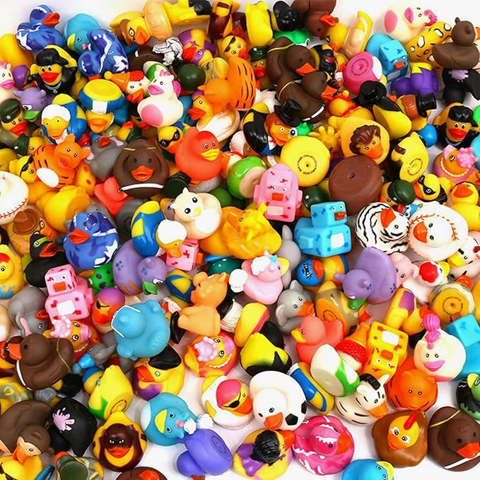 WQTHE 30 Pack Rubber Duck for Jeeps Ducking - 2.3 Inch Bulk Floater Duck for Kids - Baby Bath Toy Assortment - Party Favors, Birthdays, Bath Time, and More (30 Varieties)
