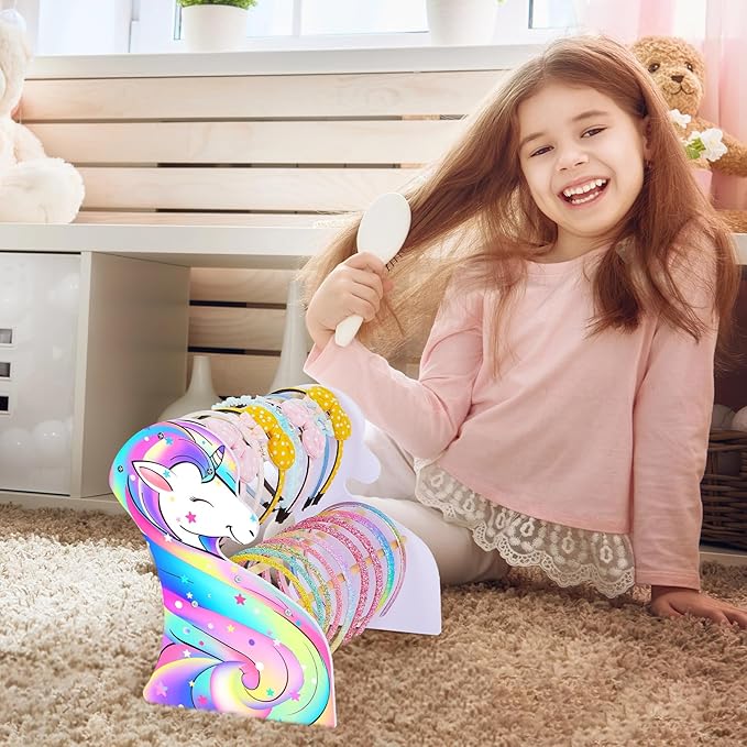 FIOBEE Girls Headband Holder Organizer Unicorn Headband Storage Hair Accessories Organizer Hairband Display Stand Home Room Decors for Kids