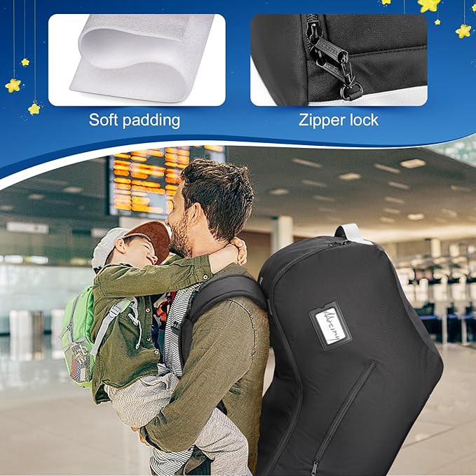 YOREPEK Padded Car Seat Travel Bag Backpack Compatible with All Nuna Pipa Car Seat and Base, Infant Car Seat Bags for Air Travel with Shoulder Straps, Carseat Cover with Side Pocket, Protective Feet