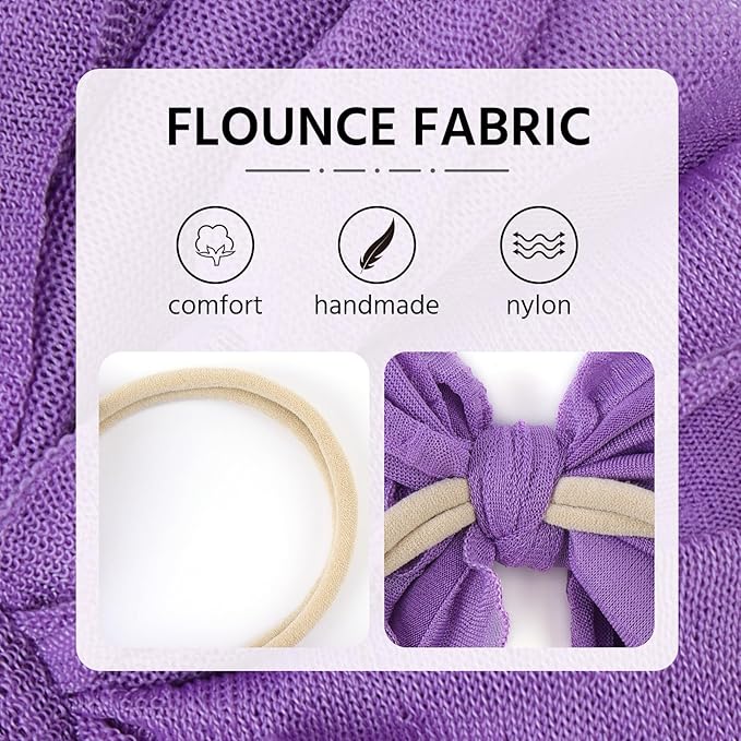Lace Big Bows Baby Headbands Elastic Hairbands Hair Bows Children Soft Hair Accessories Newborn Infant Toddlers Wine Purple Green 3 PCS