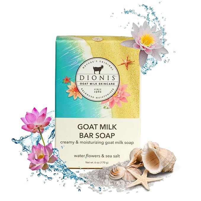 Dionis Goat Milk Water Flowers & Sea Salt Hydrating Bar Soap 6 oz (Pack of 1)