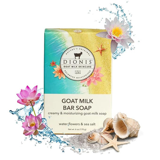 Dionis Goat Milk Water Flowers & Sea Salt Hydrating Bar Soap 6 oz (Pack of 1)