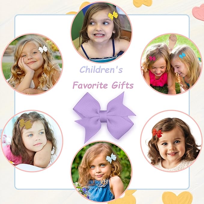 Baby Hair Clips, 42PCS 2" Fully Lined Hair Bows for Girls, Toddler Hair Accessories, Alligator Hair Clips for Girls Toddlers Baby Kids Teens (21 Colors in Pairs）