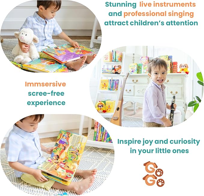 GO GO Jesus Loves Me Sound Book, 10 Christian Songs, USB-C Rechargeable, Musical Learning Toy for Toddlers 1-3
