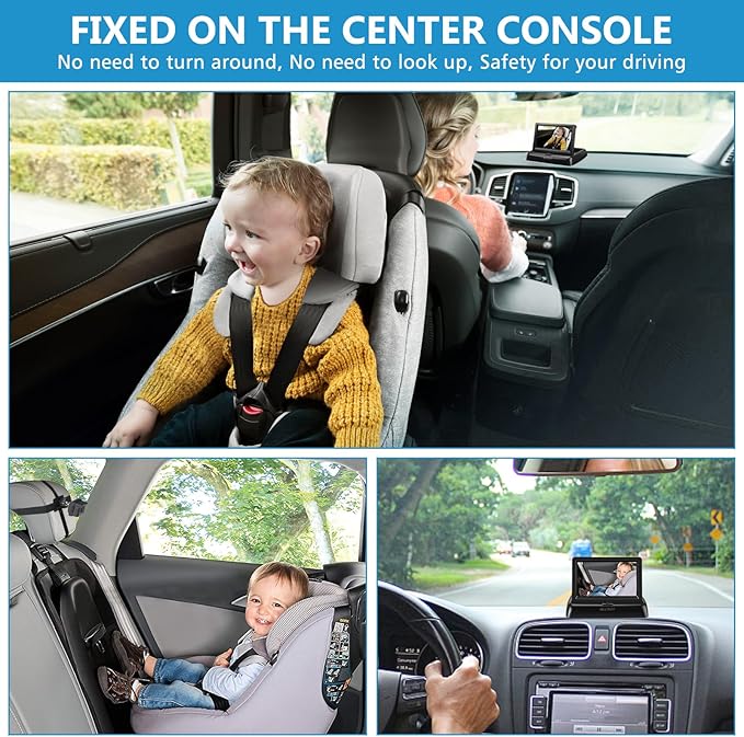 Accmor Baby Car Mirror for Back Seat Rear Facing, Night Vision Function Safety Car Seat Camera Monitored Mirror