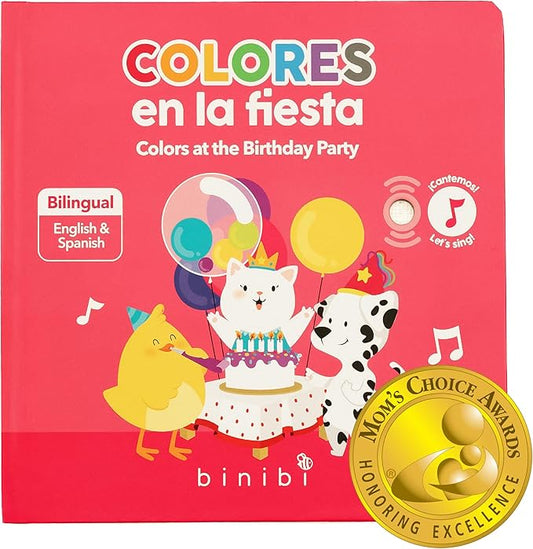 Binibi Counting at the Market – Bilingual Musical Sound Book for Kids 3–5, Learn Numbers in Spanish & English, Interactive Counting Book. Libro en Español para Niños.