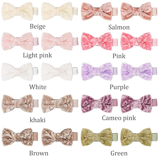 CÉLLOT Baby Bows Velvet Hair Bows with Fully Lined Hair Clips Hair Accessories for Baby Girls Infants and Toddlers
