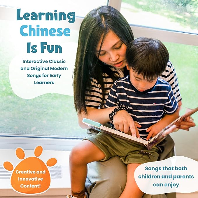 GO GO - Learning Chinese is Fun:Bilingual Chinese with English Translations, 8 Songs, 10 Sound Buttons & Volume Control, Simplified Characters & Pinyin for Kids & Toddlers