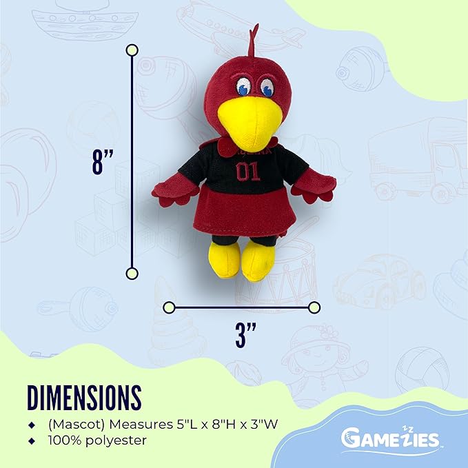 Gamezies Baby Boy and Girl Silicone Pacifier with College Mascot Removable, Washable Plush Toy CPSIA Tested, BPA-Free 0-6 Months (South Carolina)