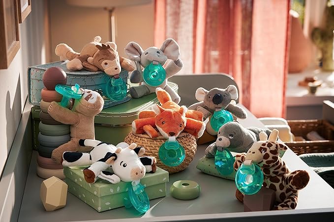 Philips Avent Soothie Snuggle Pacifier Holder with Detachable Pacifier,0m+,Cow,SCF347/05,(Pack of 3)