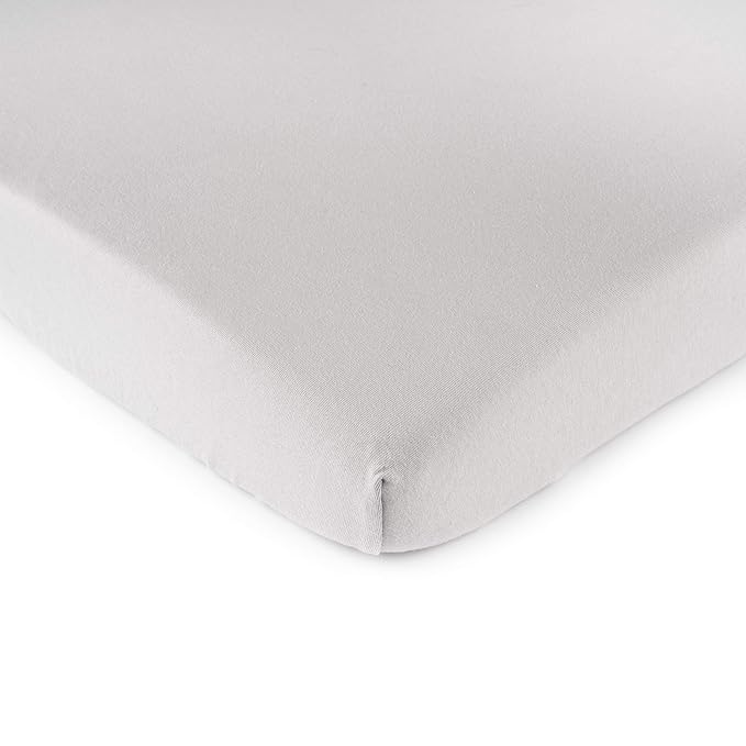 SheetWorld Fitted 100% Cotton Jersey Pack N Play Sheet 29 x 42, Silver Grey, Made in USA