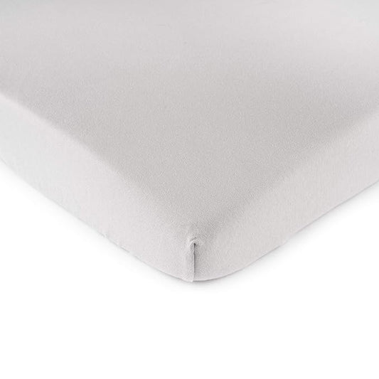 SheetWorld Fitted 100% Cotton Jersey Pack N Play Sheet 29 x 42, Silver Grey, Made in USA