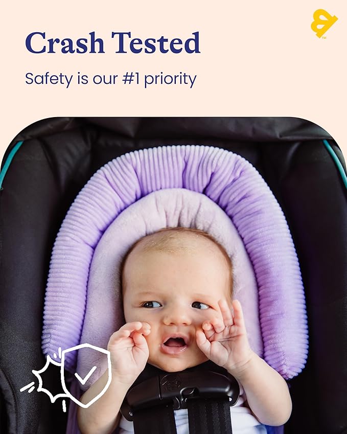 GoldBug Baby & Toddler 2-in-1 Car Seat Head Support - Plush Purple