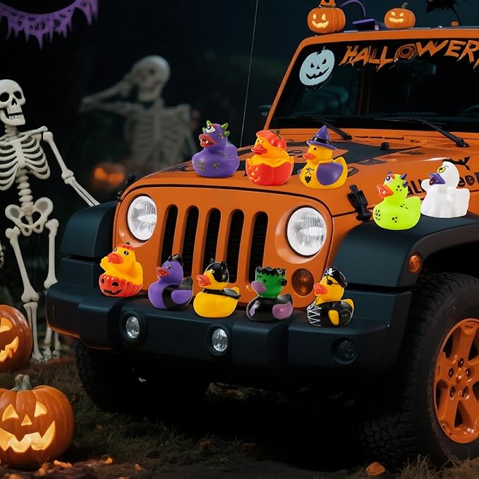 JOYIN 36 Pcs Halloween Ducks Bath Toys, Rubber Ducks Bulk for Halloween Party Favors, Mini Duckies Baby Bathtub Toys for Trick or Treating Goodie Bag Fillers, Classroom Prizes