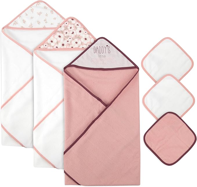 Hooded Baby Bath Towel and Washcloth 6 Piece Set for Newborns, Infants & Toddlers, Boys & Girls Baby Hooded Towels Set