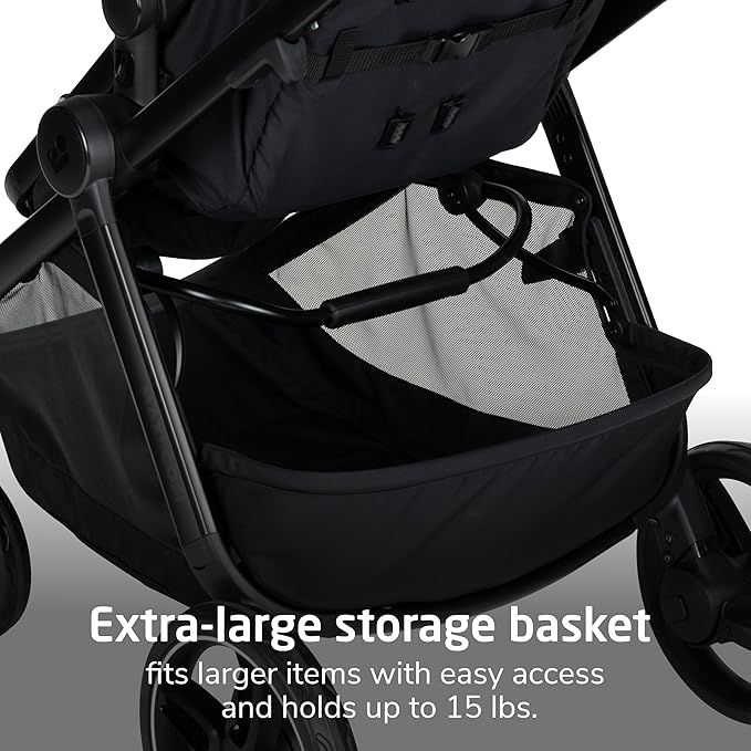 Maxi-Cosi Zelia Pro 5-in-1 Travel System with Mico Pro Infant Car Seat, Baby Stroller Combo, Reversible Seat, Large Wheels, Adjustable Handle, Newborn to Toddler, Lightweight, Caspian Caviar