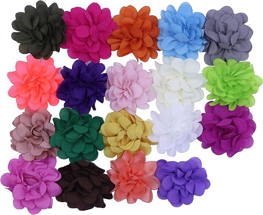 YYCRAFT Pack Of 38 Pcs Satin Silk Flower 2" Hair Flower Headband-Mix Color