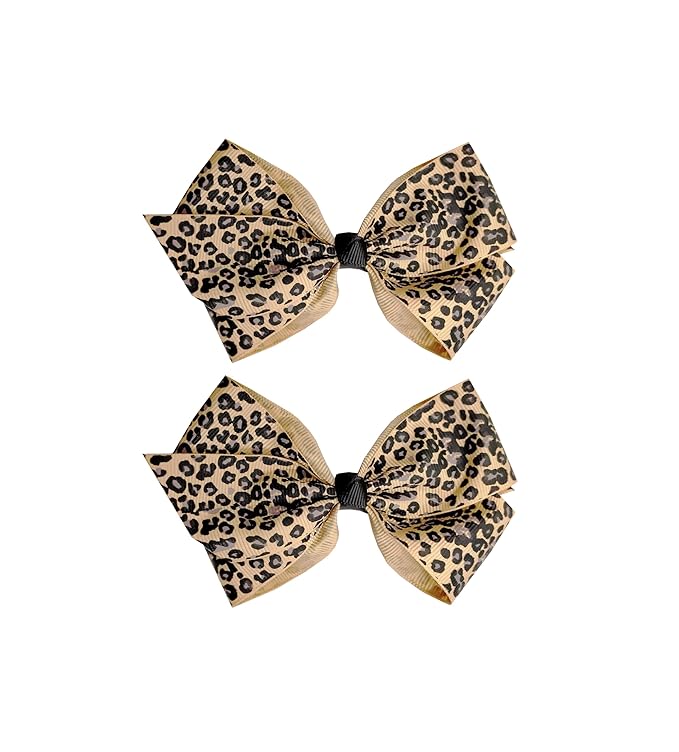 Baby girls leopard hair bow Clips Pin,leopard print bow hairpin for women(FD62-(Leopard B)