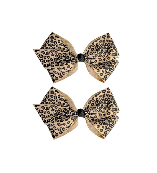Baby girls leopard hair bow Clips Pin,leopard print bow hairpin for women(FD62-(Leopard B)