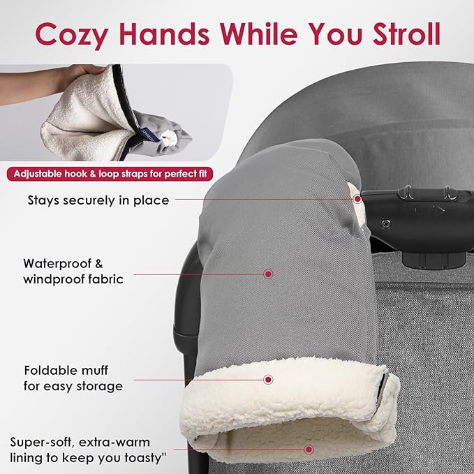 Universal, Weather-Proof, Warm Stroller Footmuff | Extendable Winter Cover | Adjustable Buckle | Stroller Bunting Bag | CosyDiary Stroller Accessories | Stroller Cover