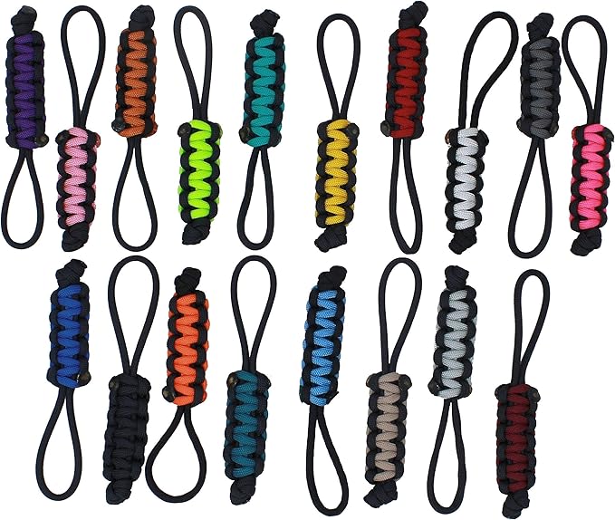 BubbasGarageTv - Large Heavy Duty Paracord Zipper Pulls (Lime Green)
