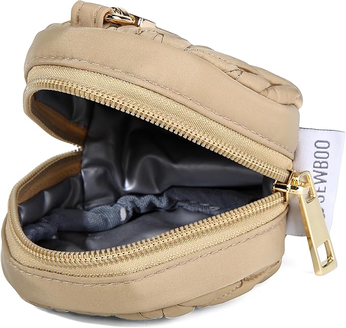 Pacifier Holder Case with Clip, Pacifier Pouch Cover,Pacifier CharmPod with Clasp to Easily Attach to a Diaper Bag for Mom Bag (Beige)