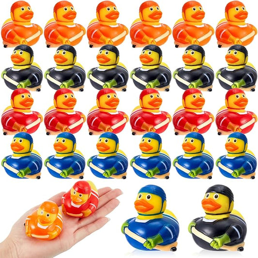 Deekin Rubber Ducks 2 Inch Bulk Sport Party Favors for Team Events Decorations Birthday Party Supplies Club Player Gift(24 Pcs,Hockey Player)