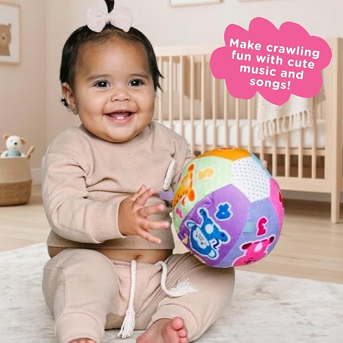 Move2Play, Hilariously Interactive Baby Ball with Music & Sound Effects | First Birthday Gift | Toddler Toy for Boys & Girls | Age 6, 9, 12, 18+ Month | 1, 2+ Year's Old (Baby Ball Pastel)