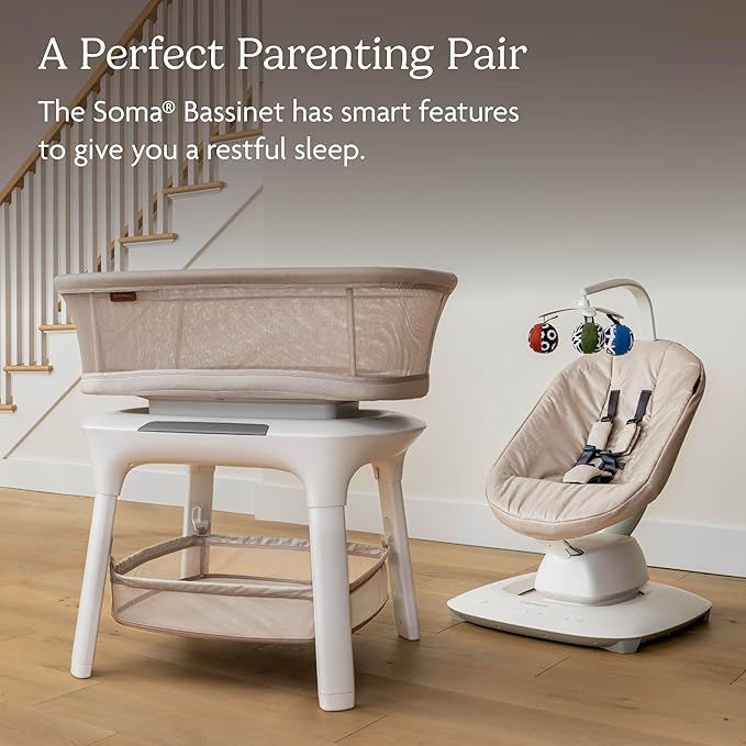 UPPAbaby Mamaroo Smart Swing – Customizable Soothing Modes with MotionSync Technology – Infant Recline + Bluetooth Enabled – Included Newborn Insert – Camila (Dark Green Mélange)