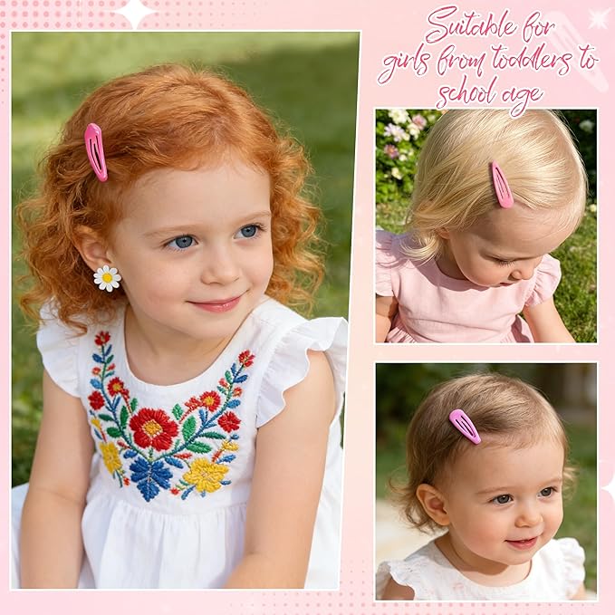 CÉLLOT 96 Pieces 2 Inch Snap Hair Clips No Slip Metal Hair Clip Barrettes for Girls Toddlers Kids Women