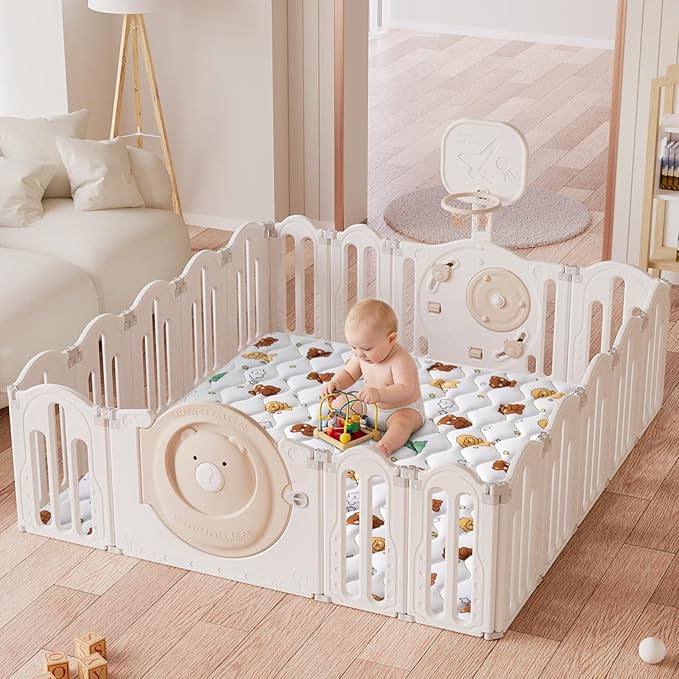 Baby Play Mat 71" X 59", Premium Thicken Foam One-Piece Crawling Mat, Extra Large Non-Slip Cushioned Activity Playmats for Babies, Toddlers, Infants, Play & Tummy Time