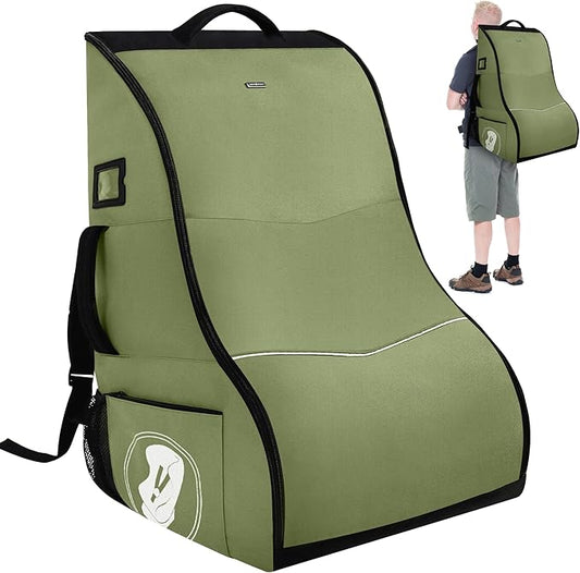 Car Seat Travel Bag for Airplane – Waterproof Heavy Duty Carseat Backpack for Gate Check or Airport Travel – Fits Infant, Convertible & Booster Seats, Army Green