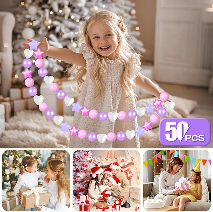 GOGOSO Ball Pit Balls,Plastics Balls for Ball Pit, Stars Hearts Shape for PastelBall for Toddlers Kids