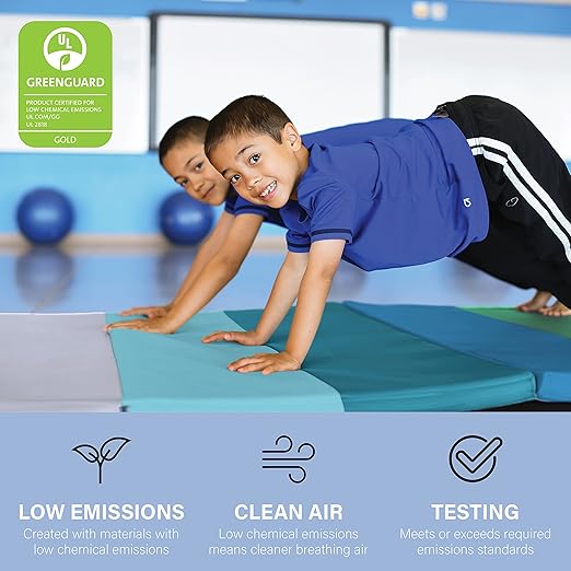 FDP SoftScape Space Saver Foldable Children's Play Mat - Soft, Sturdy 1.5 inch Thick Foam, 3-Fold Floor Mat Indoor Active Play, Tummy Time, Stretching for Kids - Gray/Light Gray