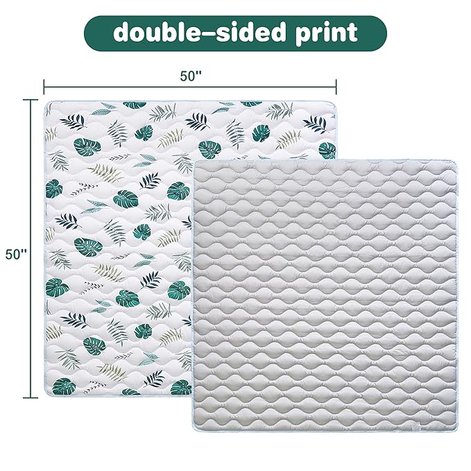 Baby Play Mat, Extra Large&Thick Baby Mat for Floor, 50 x 50 Play Mat for Baby， Foldable Padded Baby Floor Mat