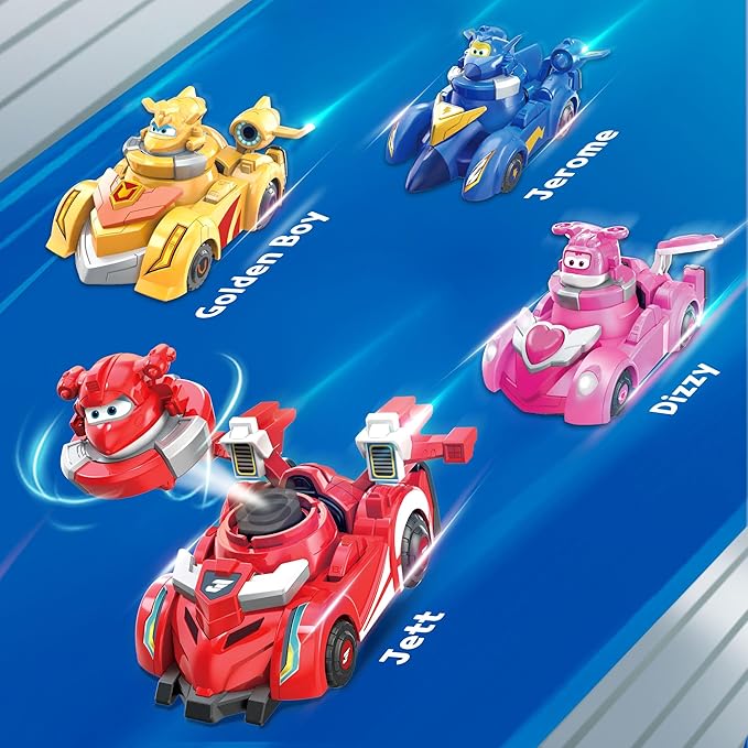 Super Wings Golden Boy Spinning Battling Tops & Cars Toys, Yellow Car Toys for Kids Age 3+, Little People Race Toy Cars for Boys and Girls, Best Gifts for Kids Boys Girls