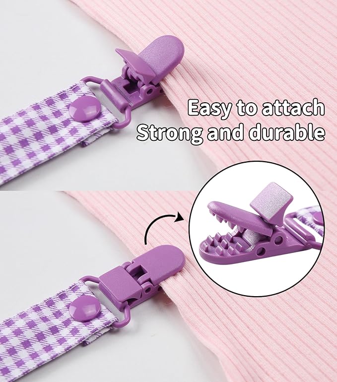 CutiePlusU Adult Pacifier Clip Adult Size Pacifier Holder Clip 4 Pack- Little Monster