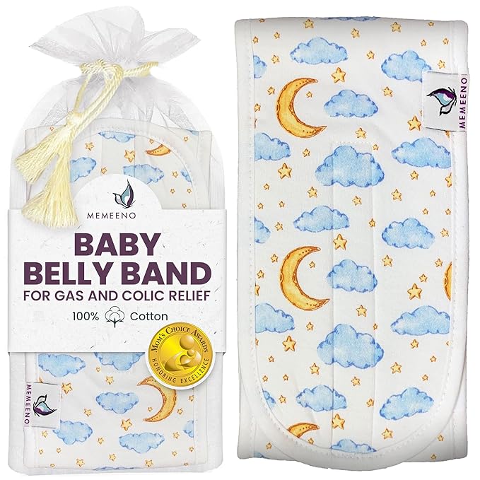 MEMEENO Baby Belly Band - Heated Tummy Wrap for Gas & Colic Relief, Newborns