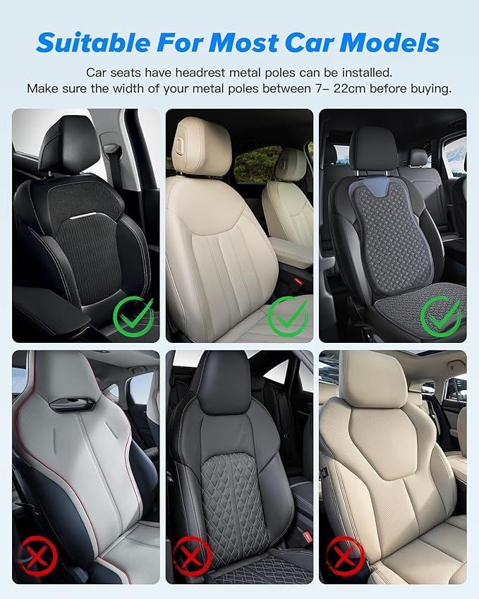 RunSnail Car Headrest Pillow, 2025 Upgrade 360° Rotating Travel Headrest, 3-Point Linkage Adjustable, Thickened Breathable Memory Foam Headrest, Travel Car Sleeping Pillow for Kids, Adults
